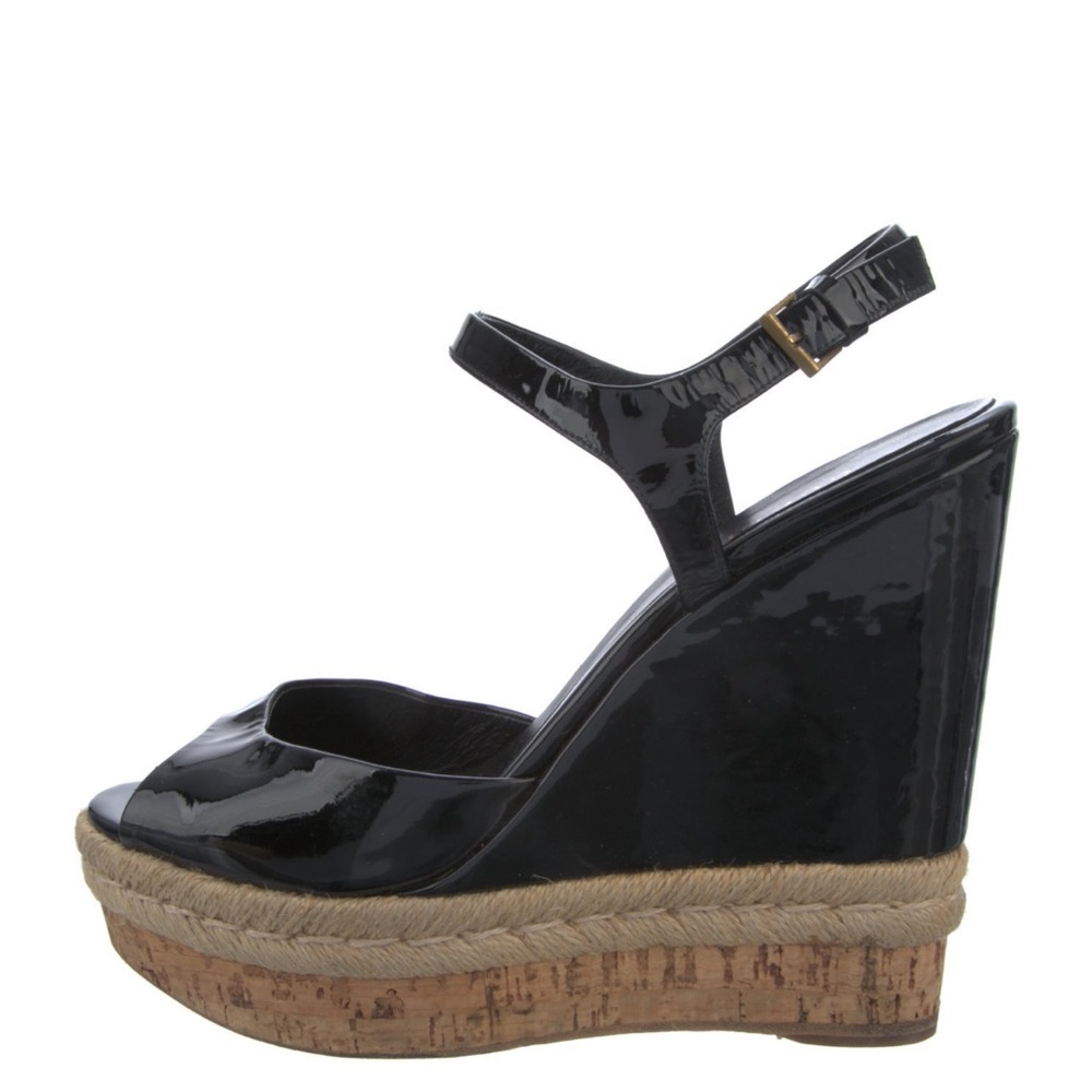 Gucci patent leather wedge